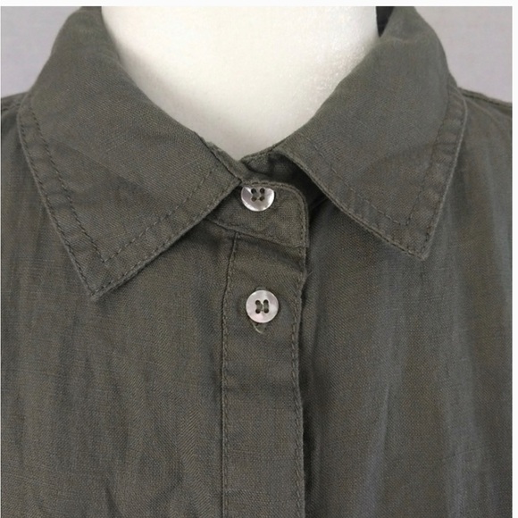 Adrienne Vittadini button up linen dress with belt - Picture 2 of 6